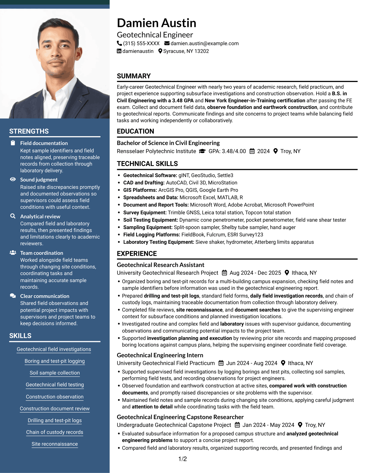 Resume example — page 1