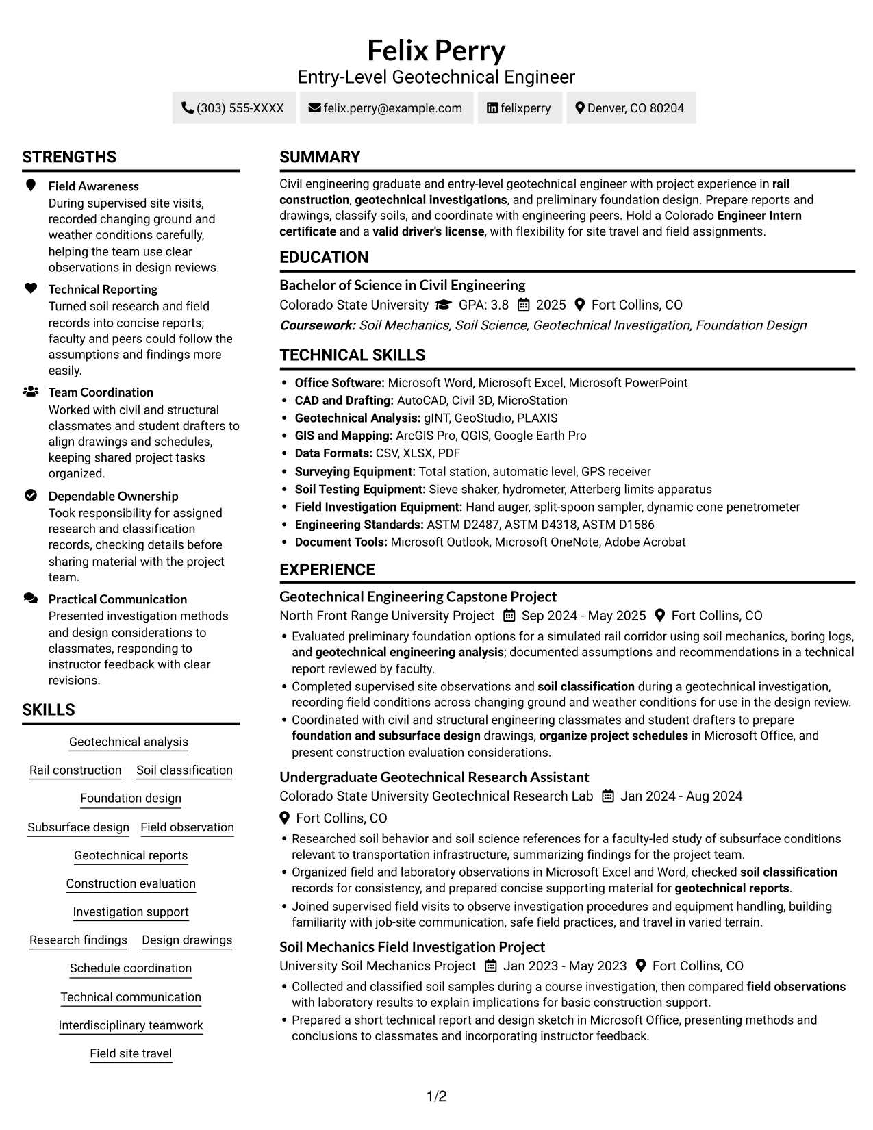 Resume example — page 1