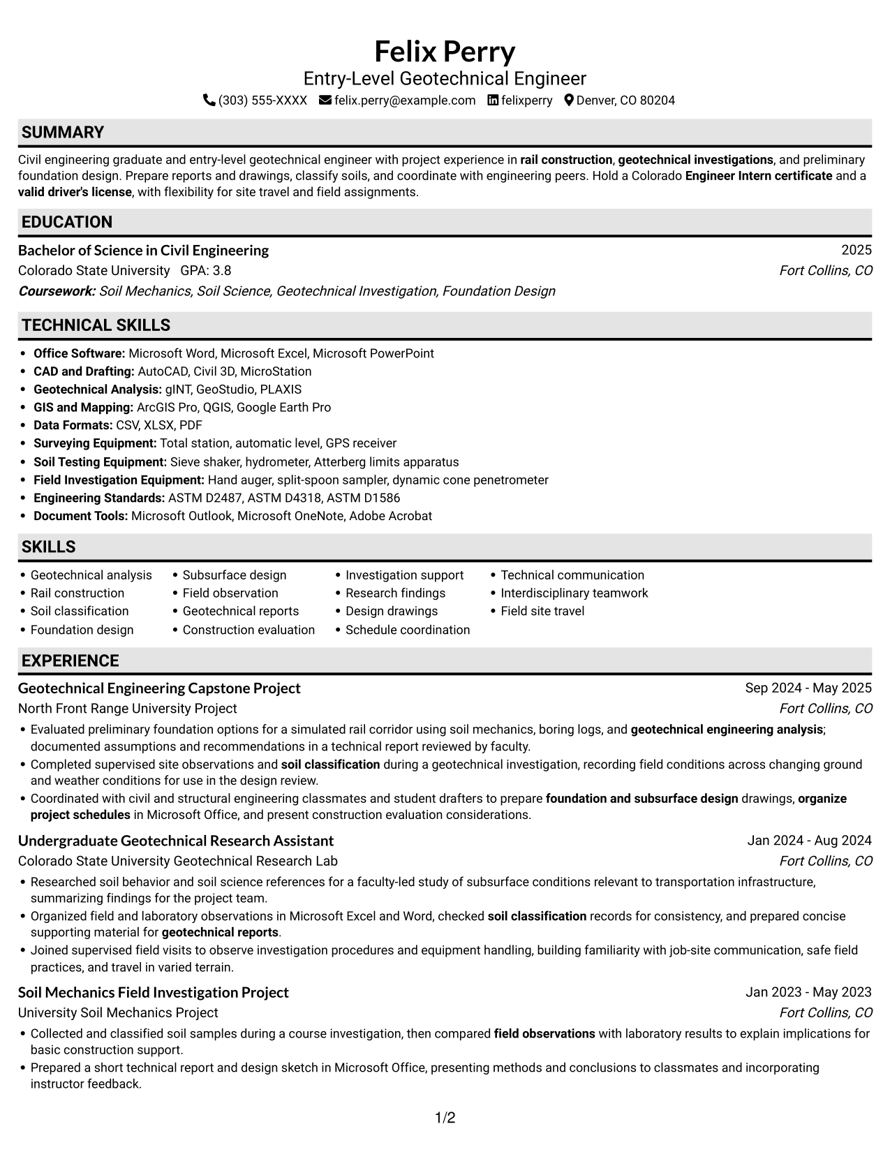 Resume example — page 1