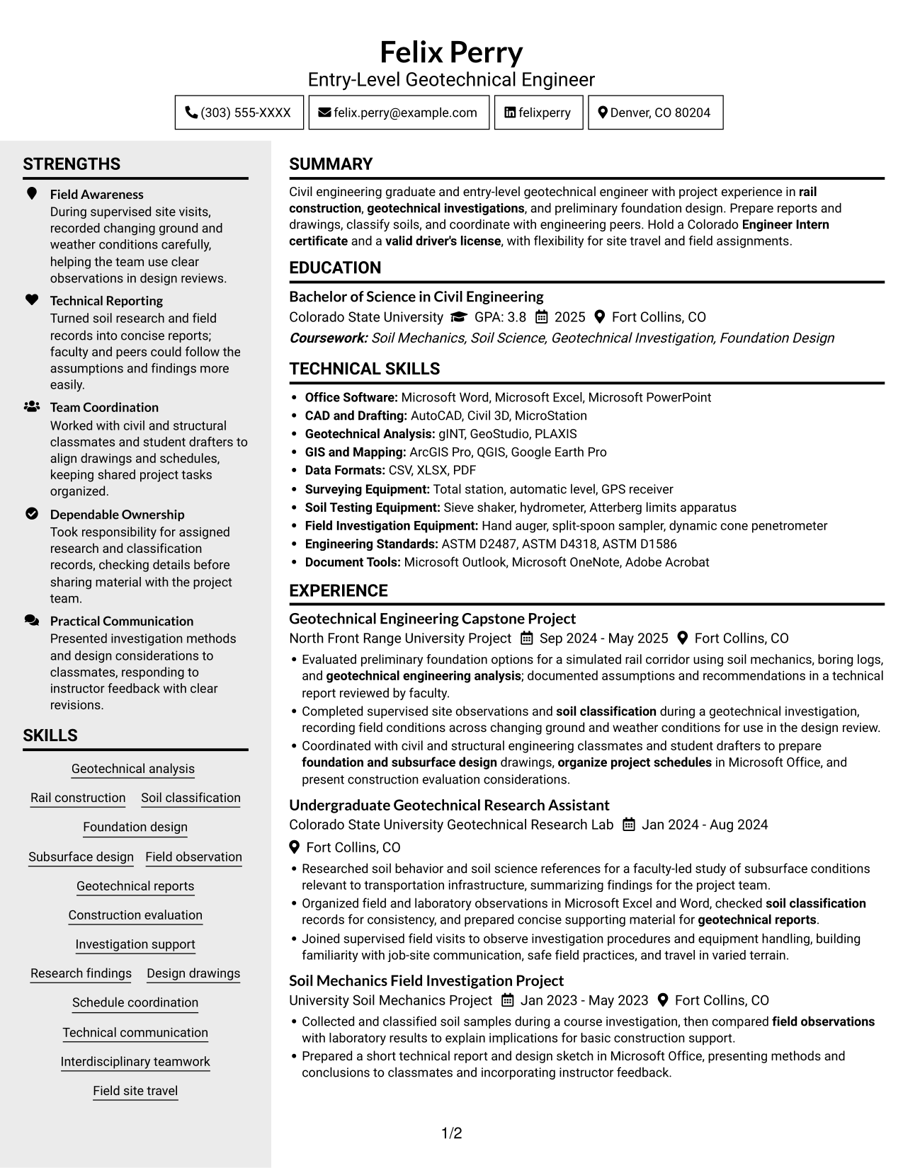 Resume example — page 1