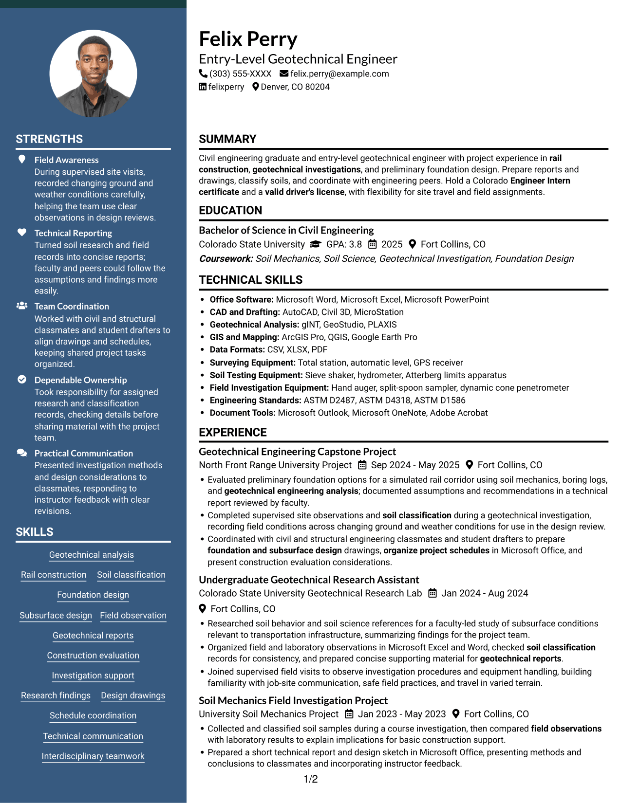 Resume example — page 1