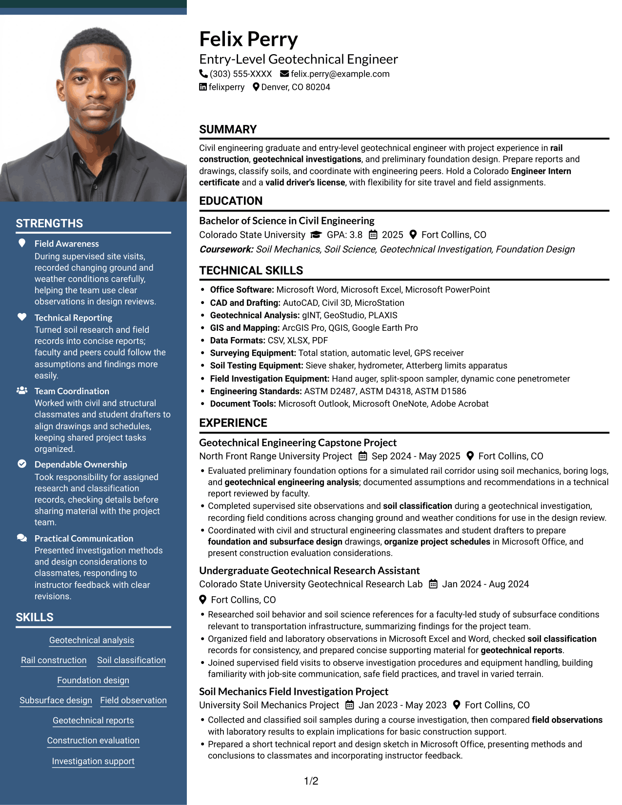 Resume example — page 1