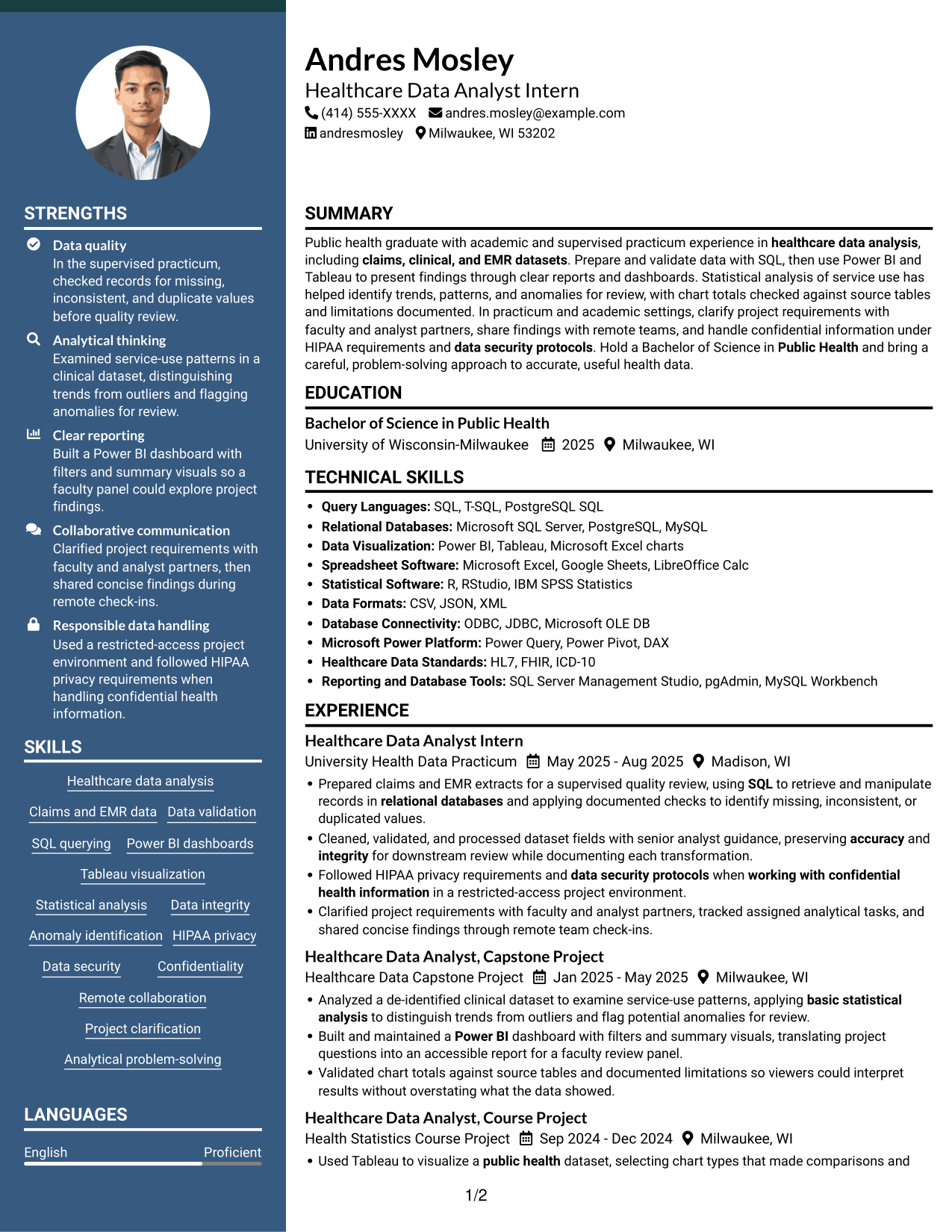 Resume example — page 1