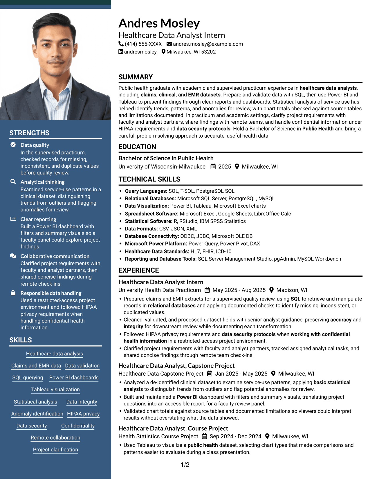 Resume example — page 1
