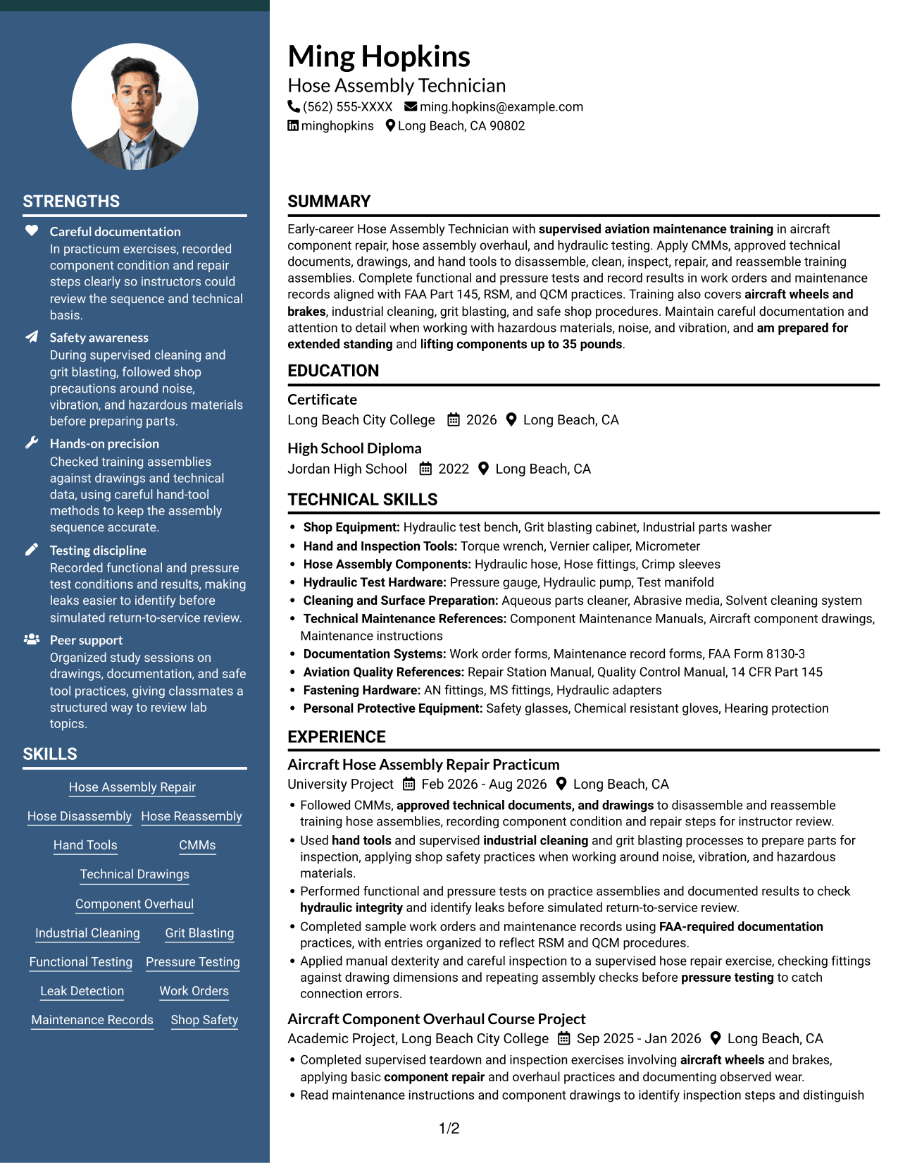 Resume example — page 1