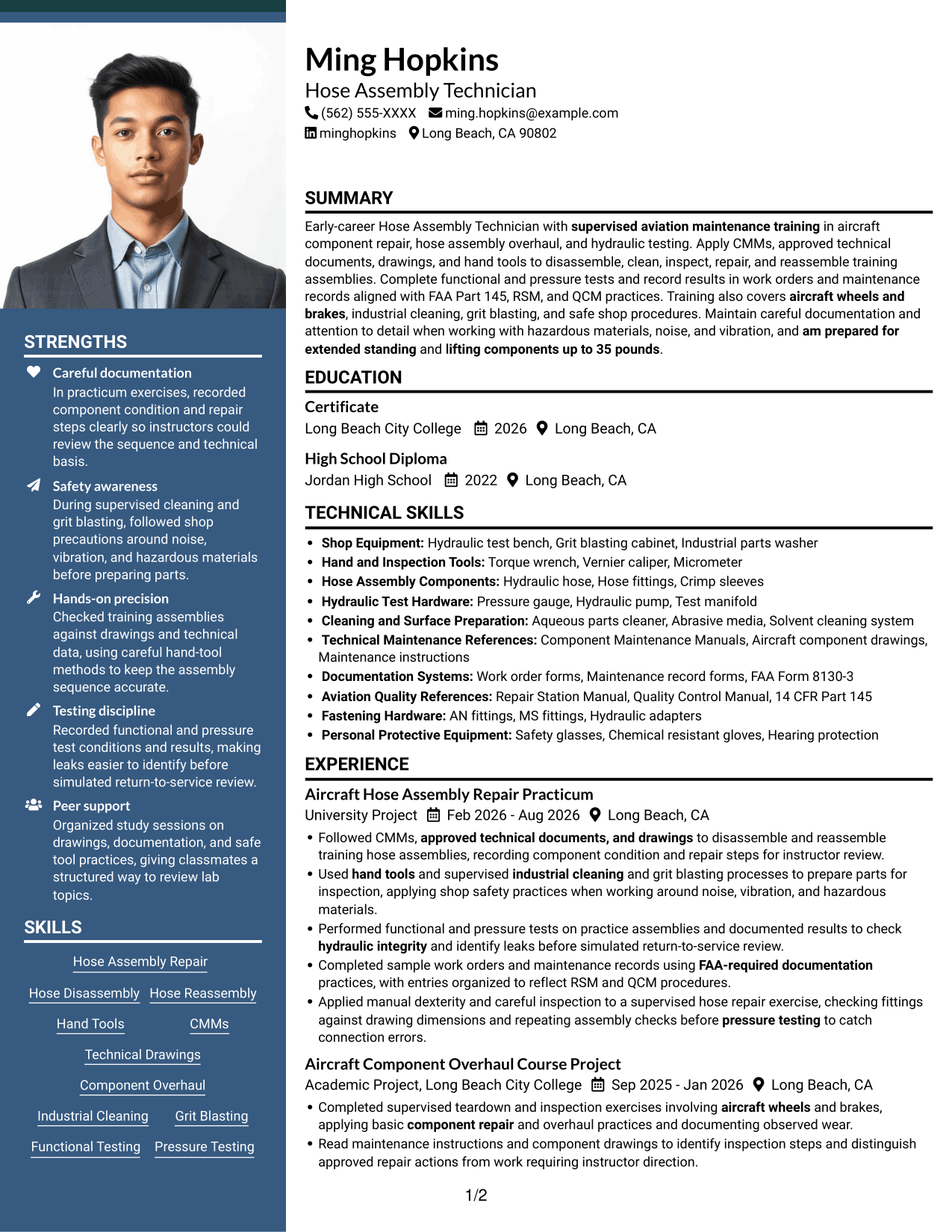 Resume example — page 1