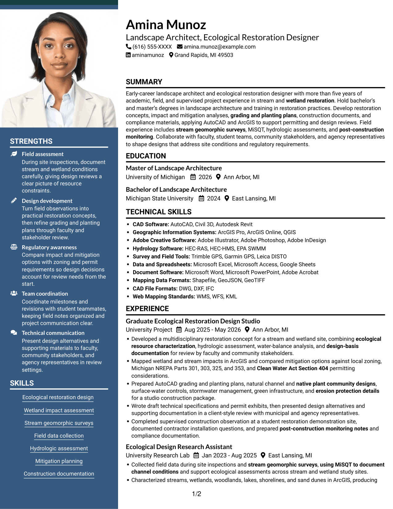 Resume example — page 1