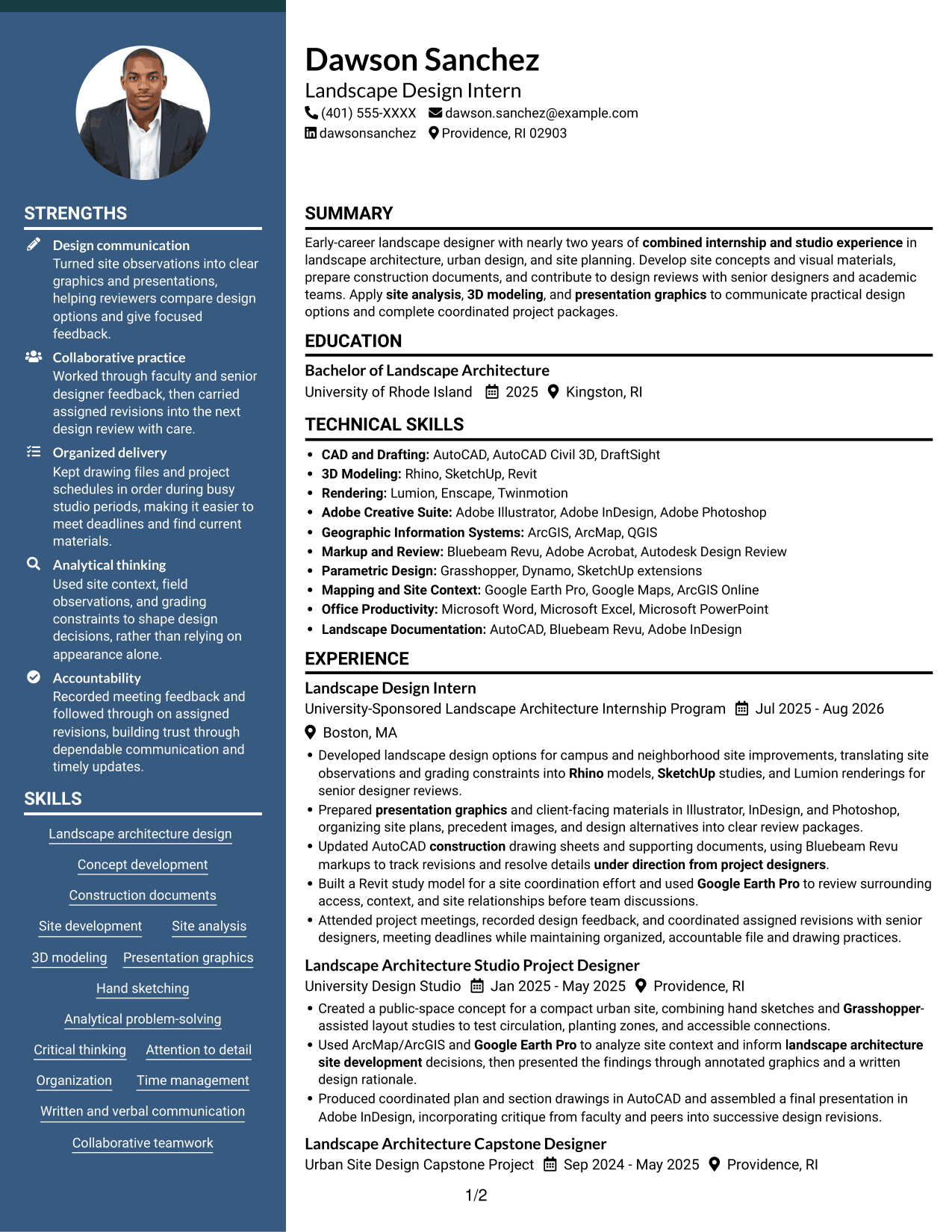 Resume example — page 1