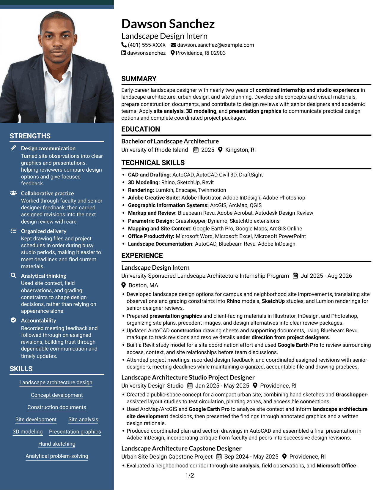 Resume example — page 1