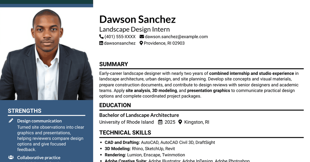 7 Entry-Level Landscape Designer - Landscape Architecture Resume Templates with Example