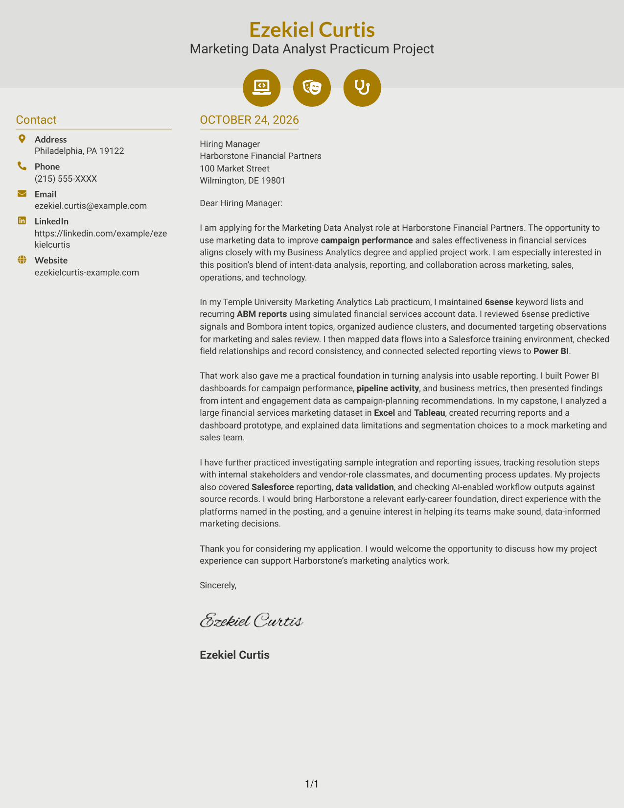 Cover letter example — page 1