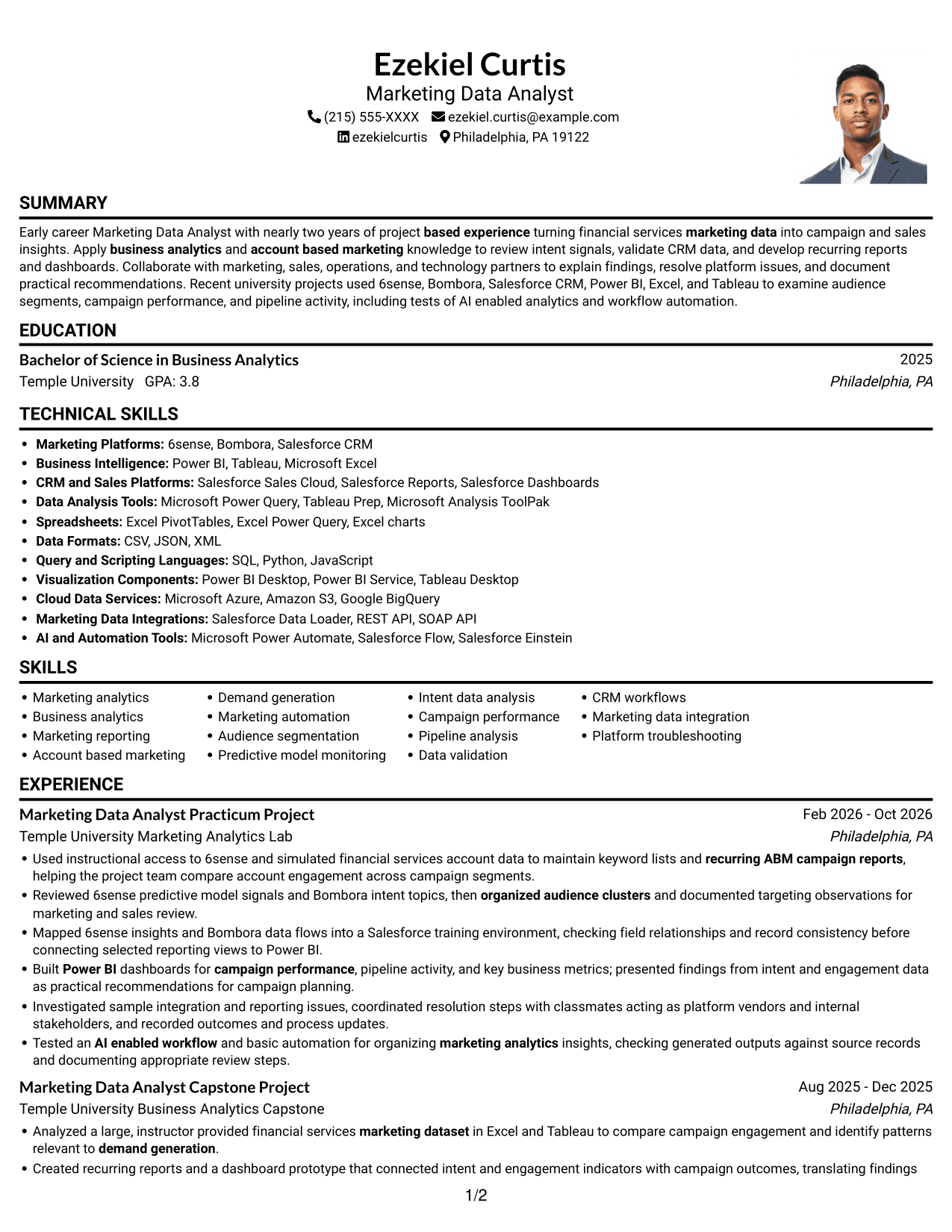 Resume example — page 1