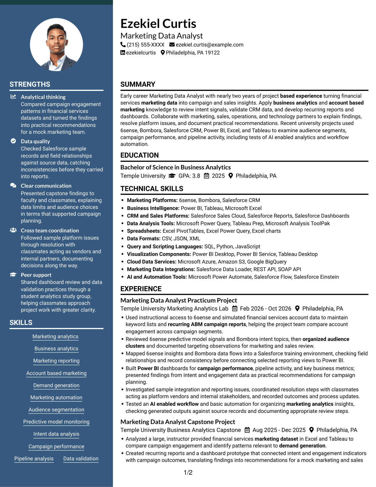Resume example — page 1