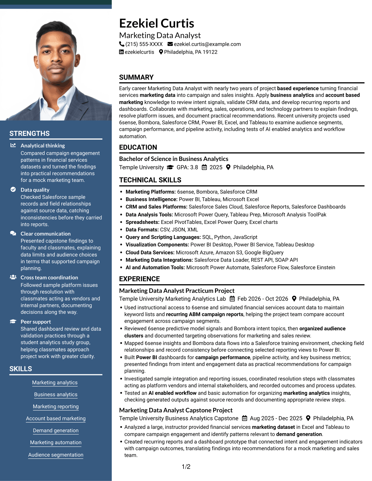 Resume example — page 1