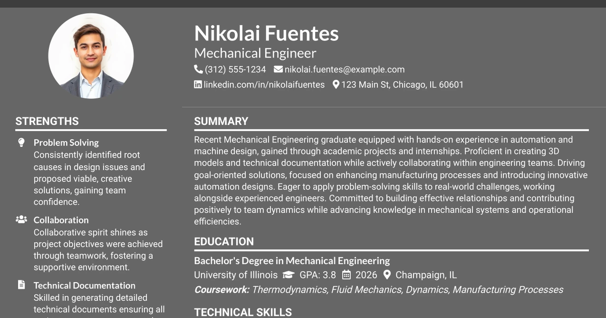 33 Entry-Level Mechanical Engineer Resume Templates with Example 2026 (ATS-Optimized)