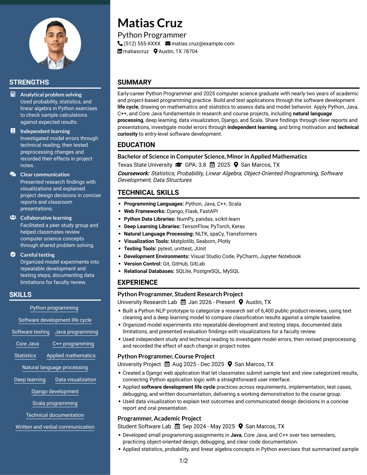 Resume example — page 1
