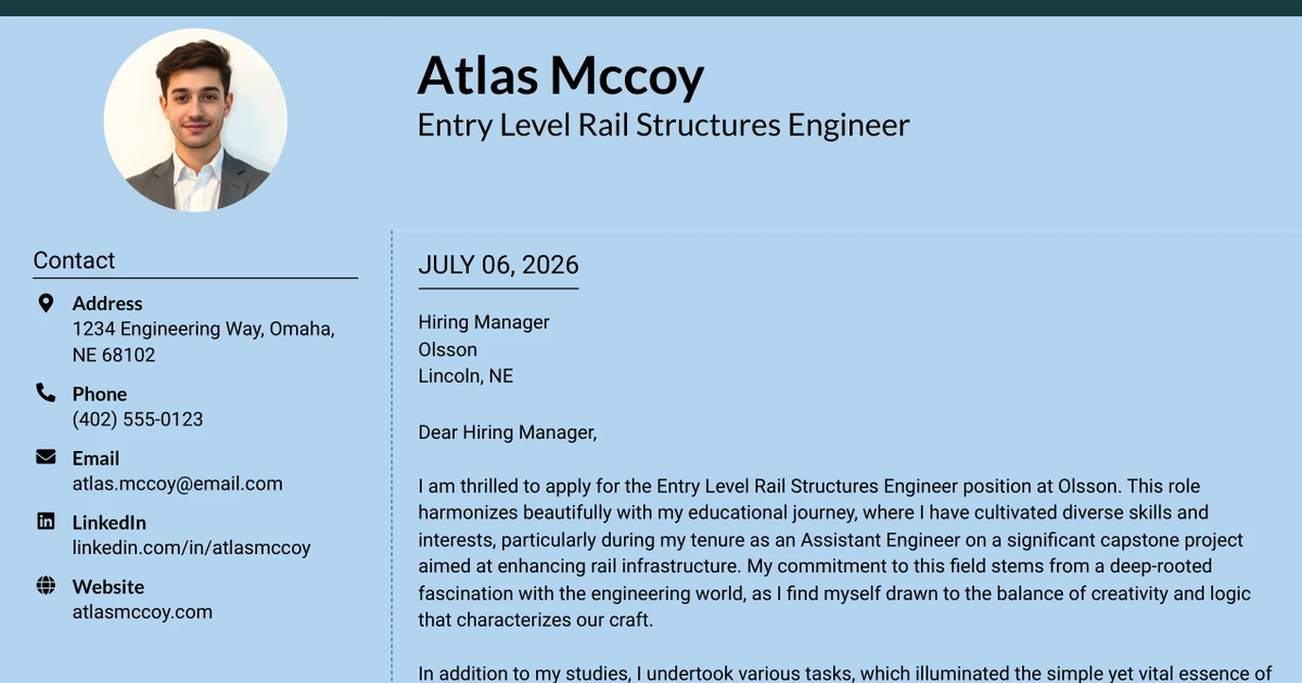 30+ Entry Level Rail Structures Engineer Cover Letter Templates with Example 2026