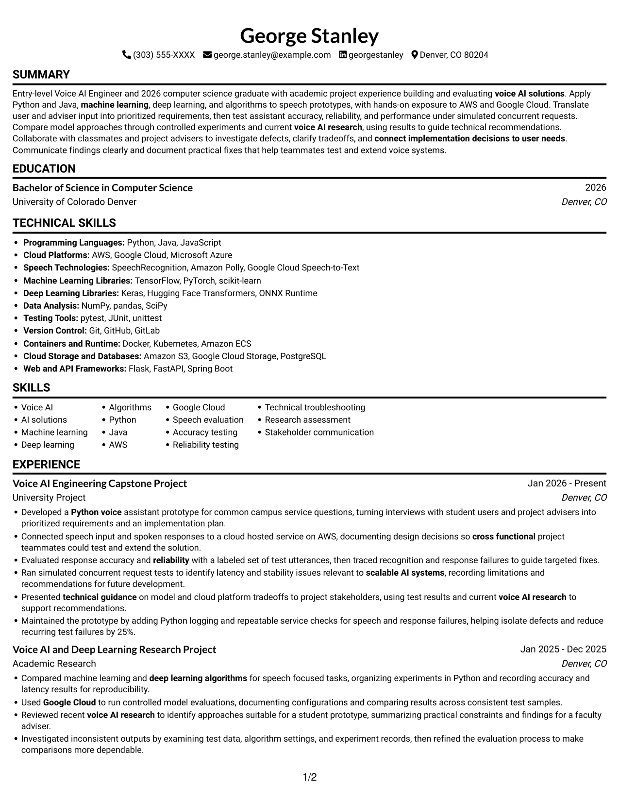 Resume example — page 1