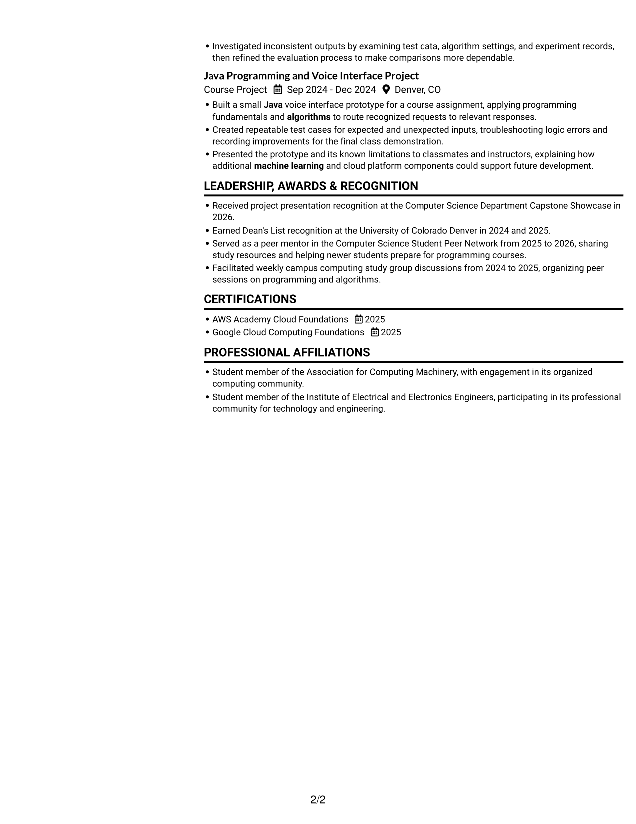 Resume example — page 2
