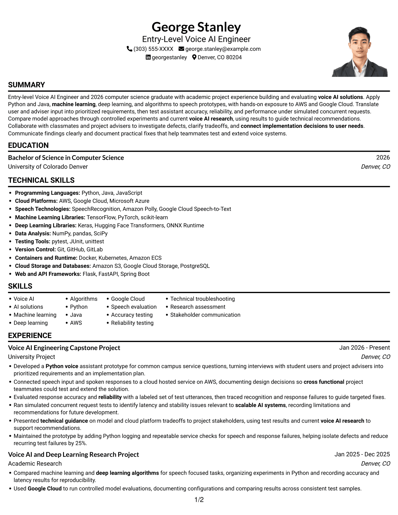 Resume example — page 1