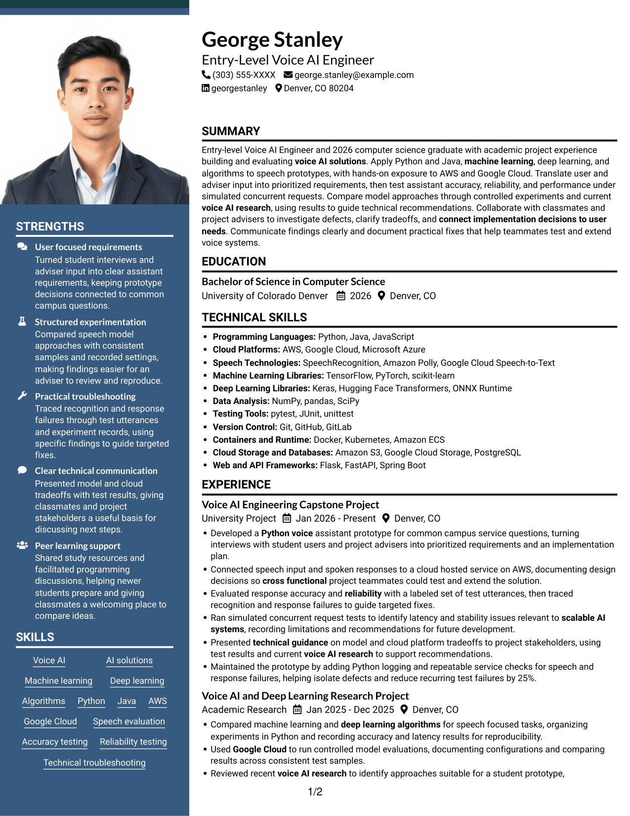 Resume example — page 1
