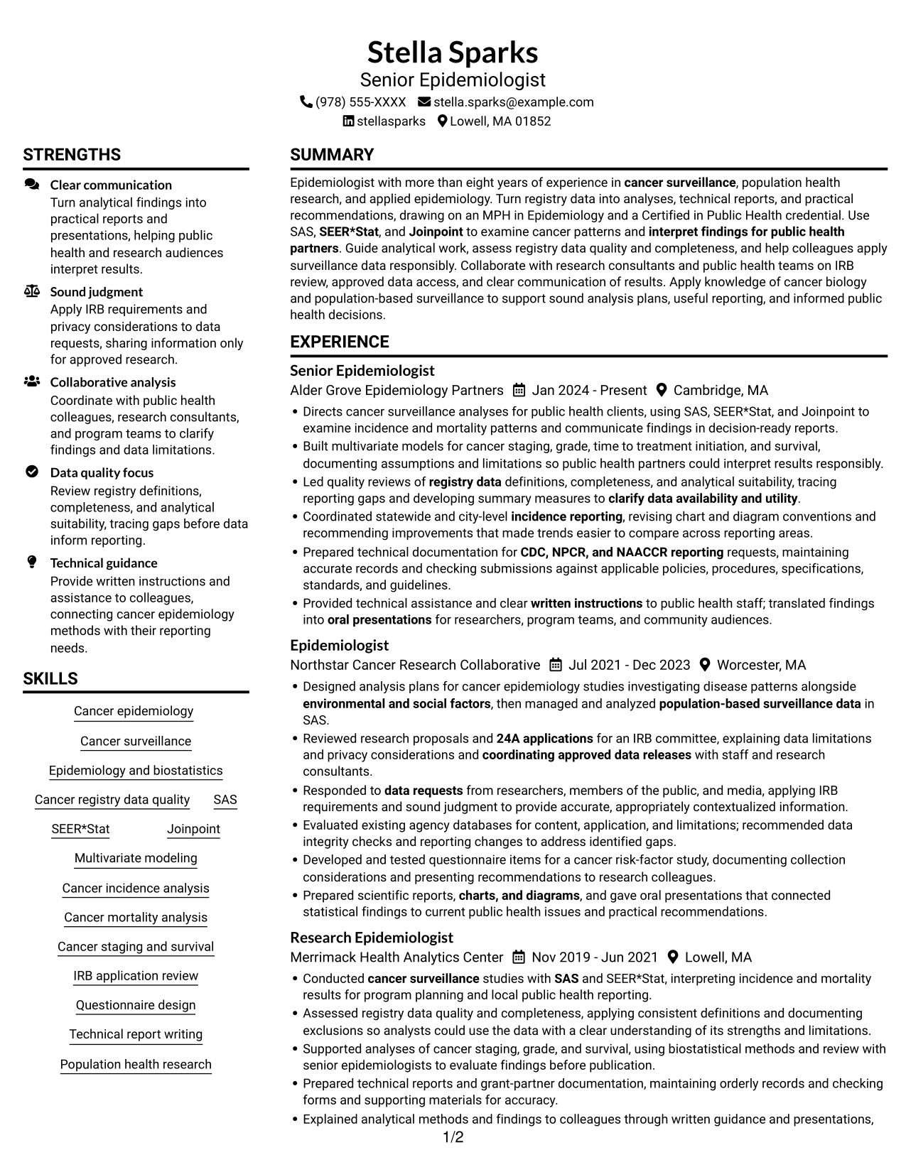 Resume example — page 1