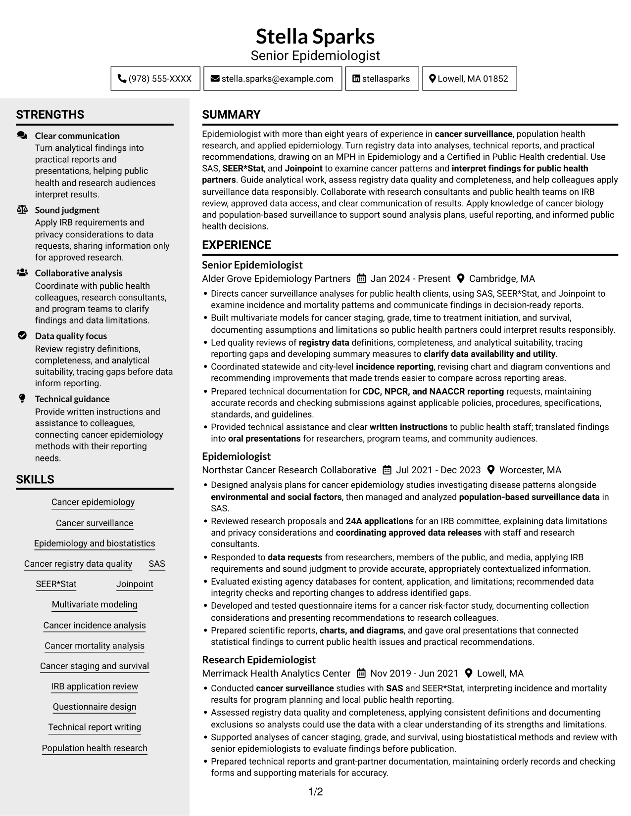 Resume example — page 1