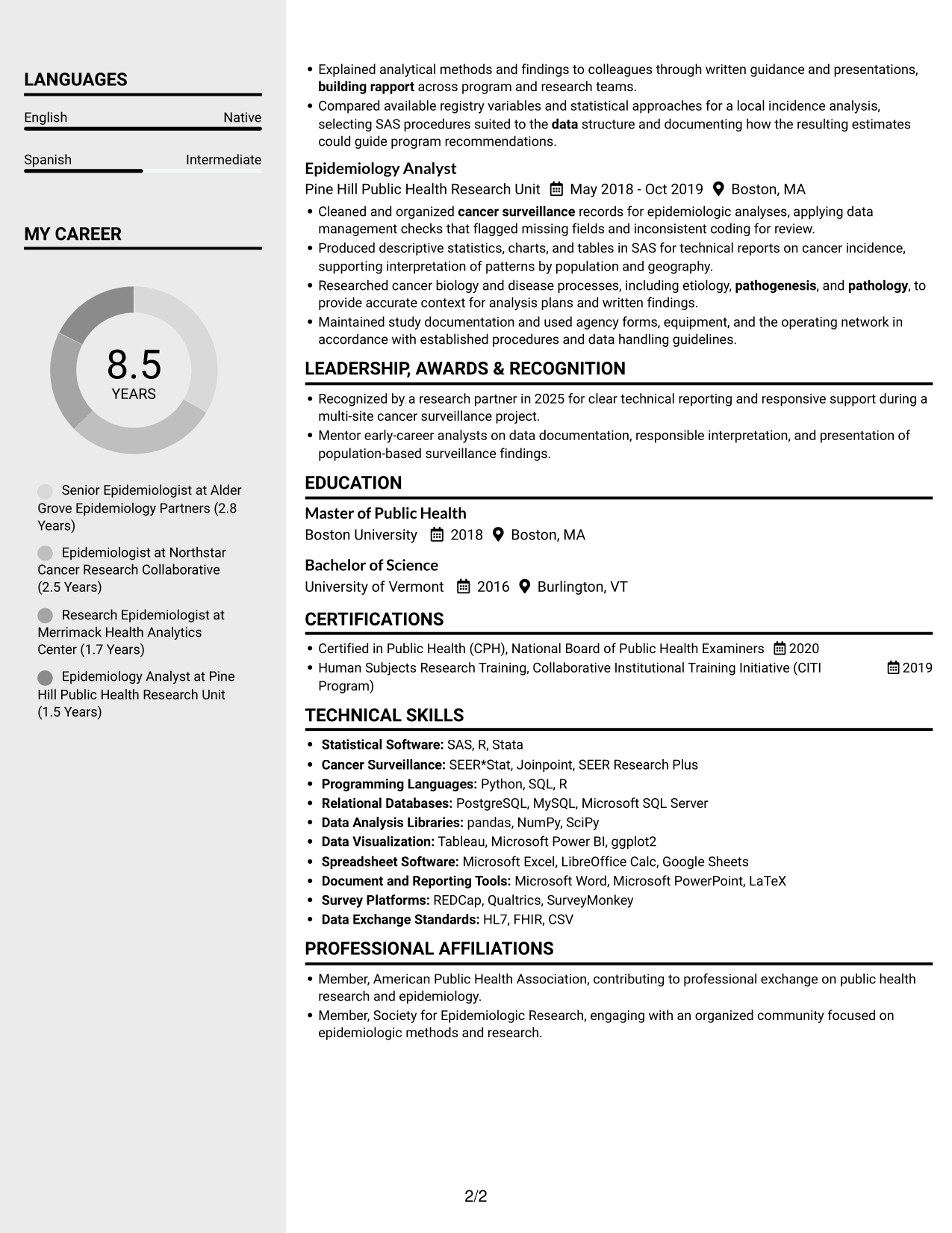 Resume example — page 2