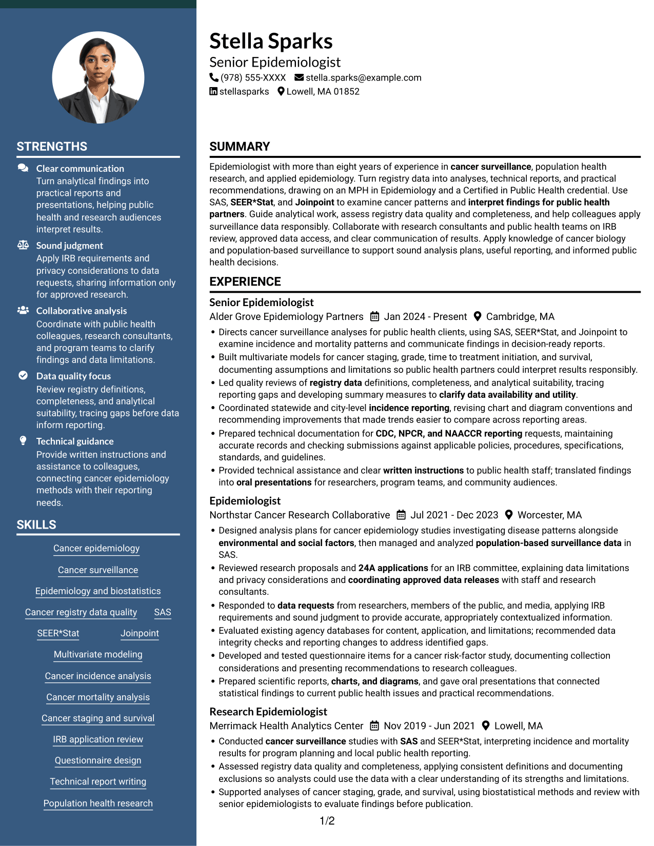Resume example — page 1