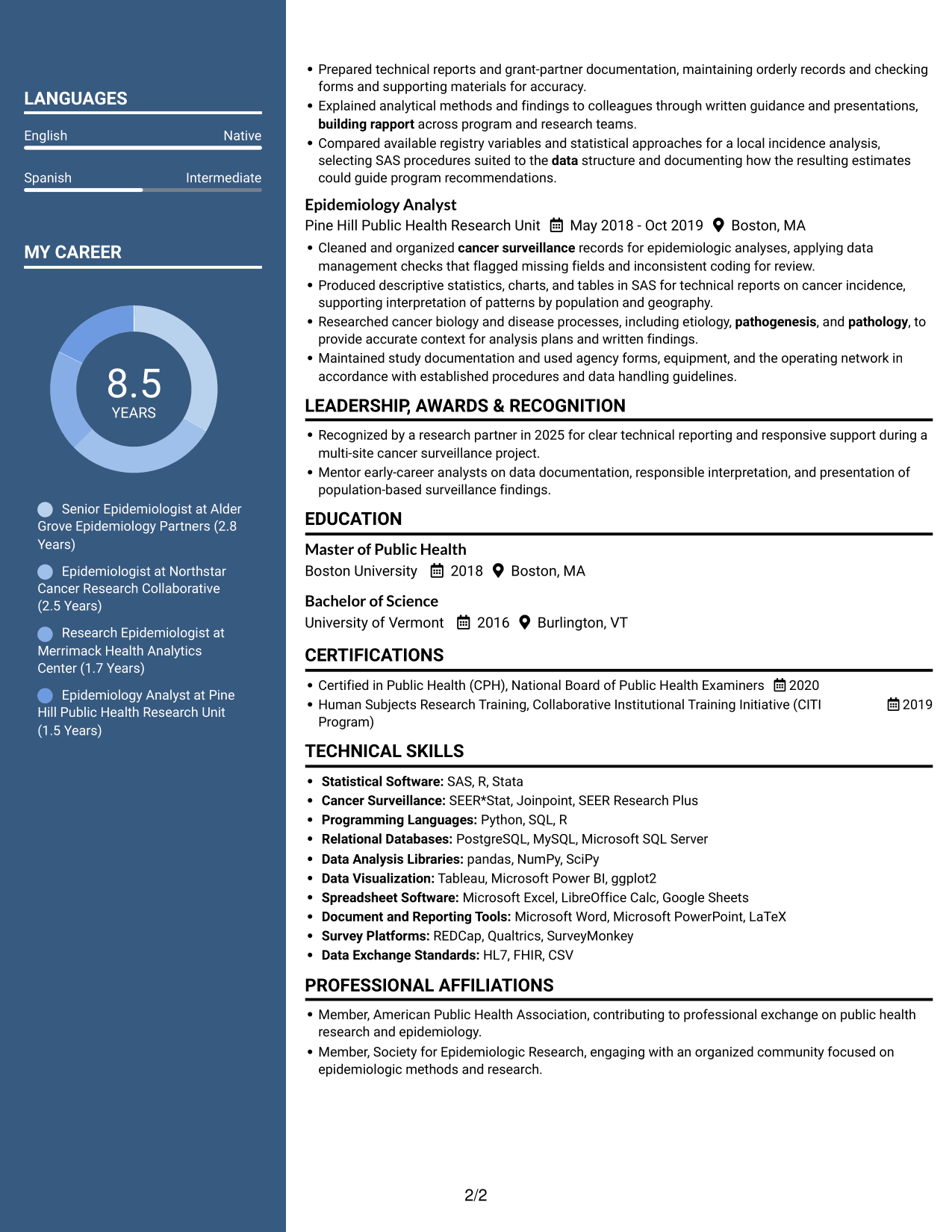 Resume example — page 2
