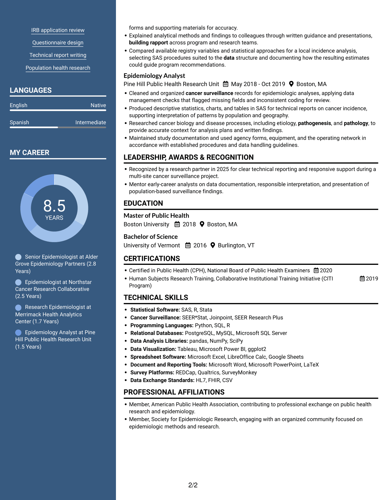 Resume example — page 2