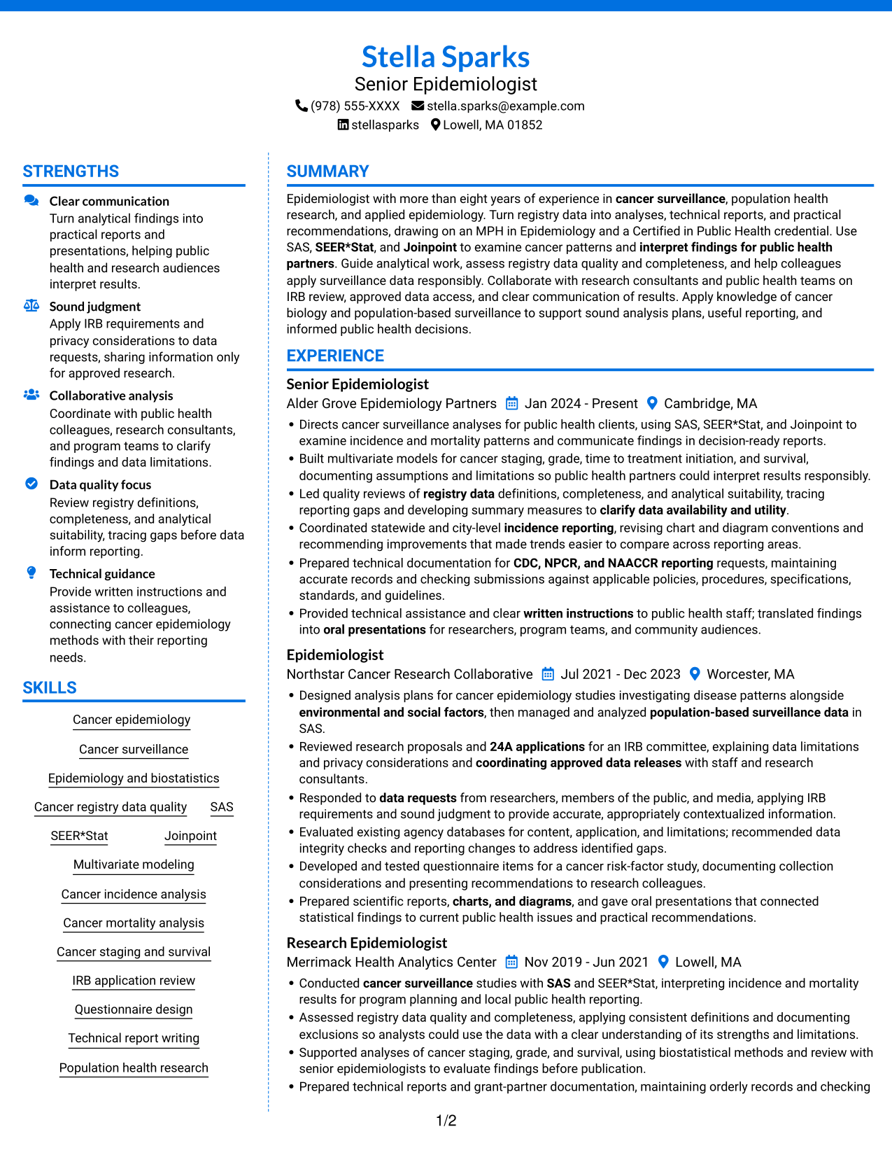 Resume example — page 1