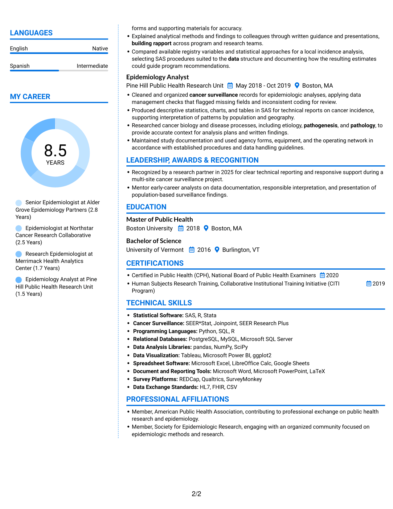 Resume example — page 2
