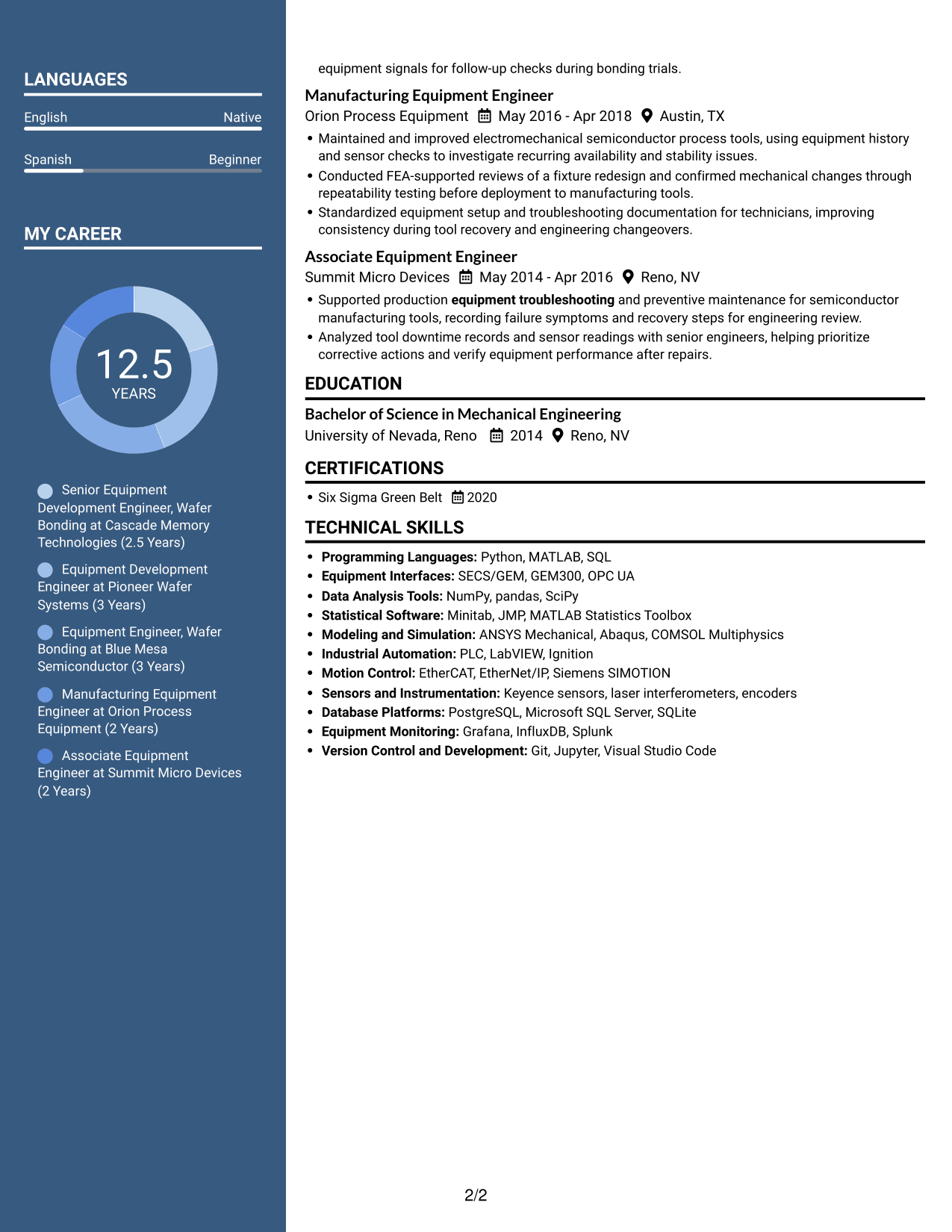 Resume example — page 2