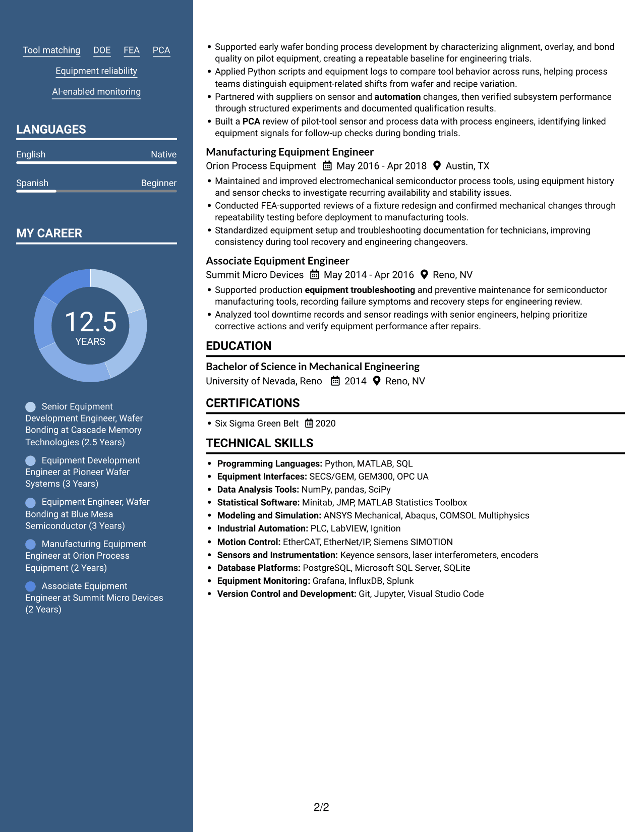 Resume example — page 2