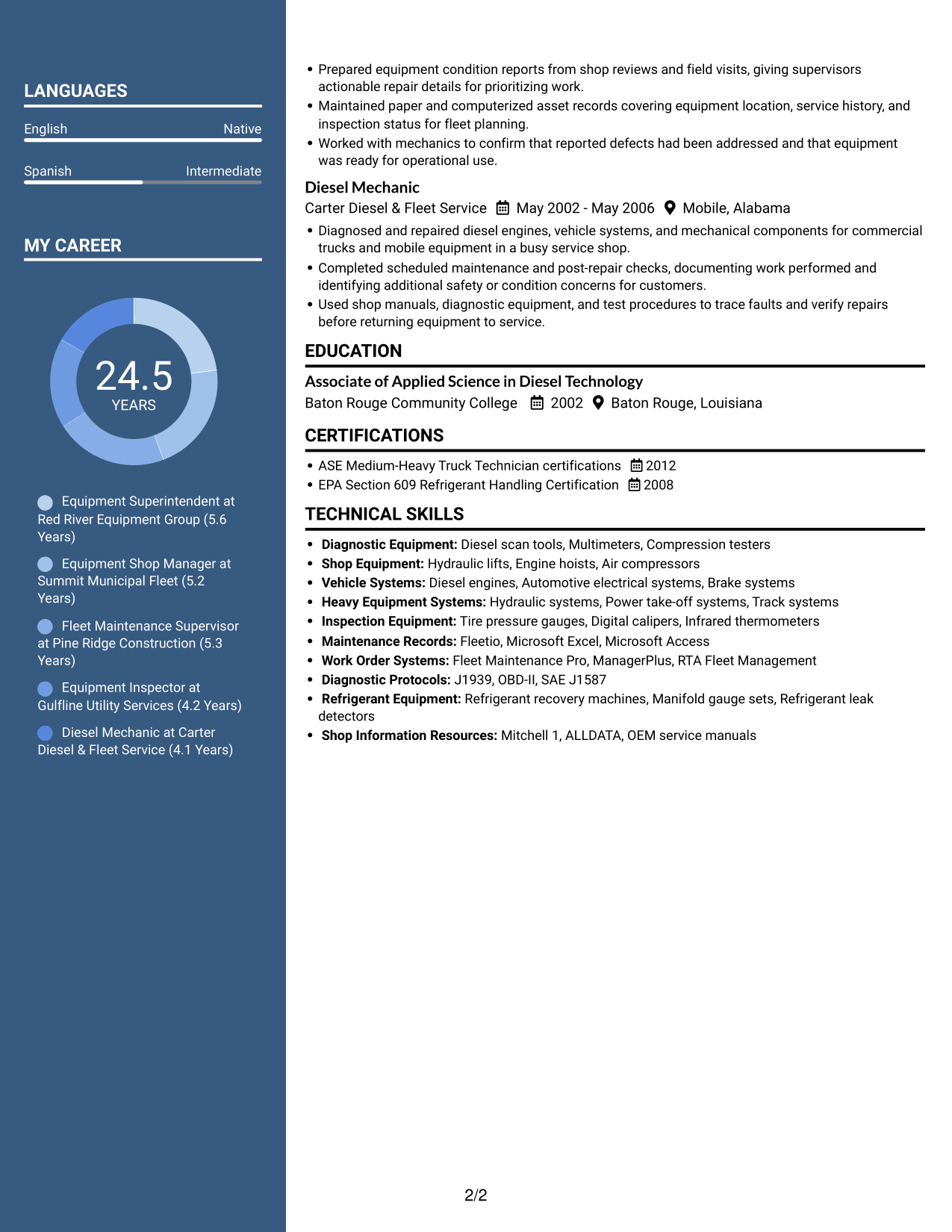 Resume example — page 2