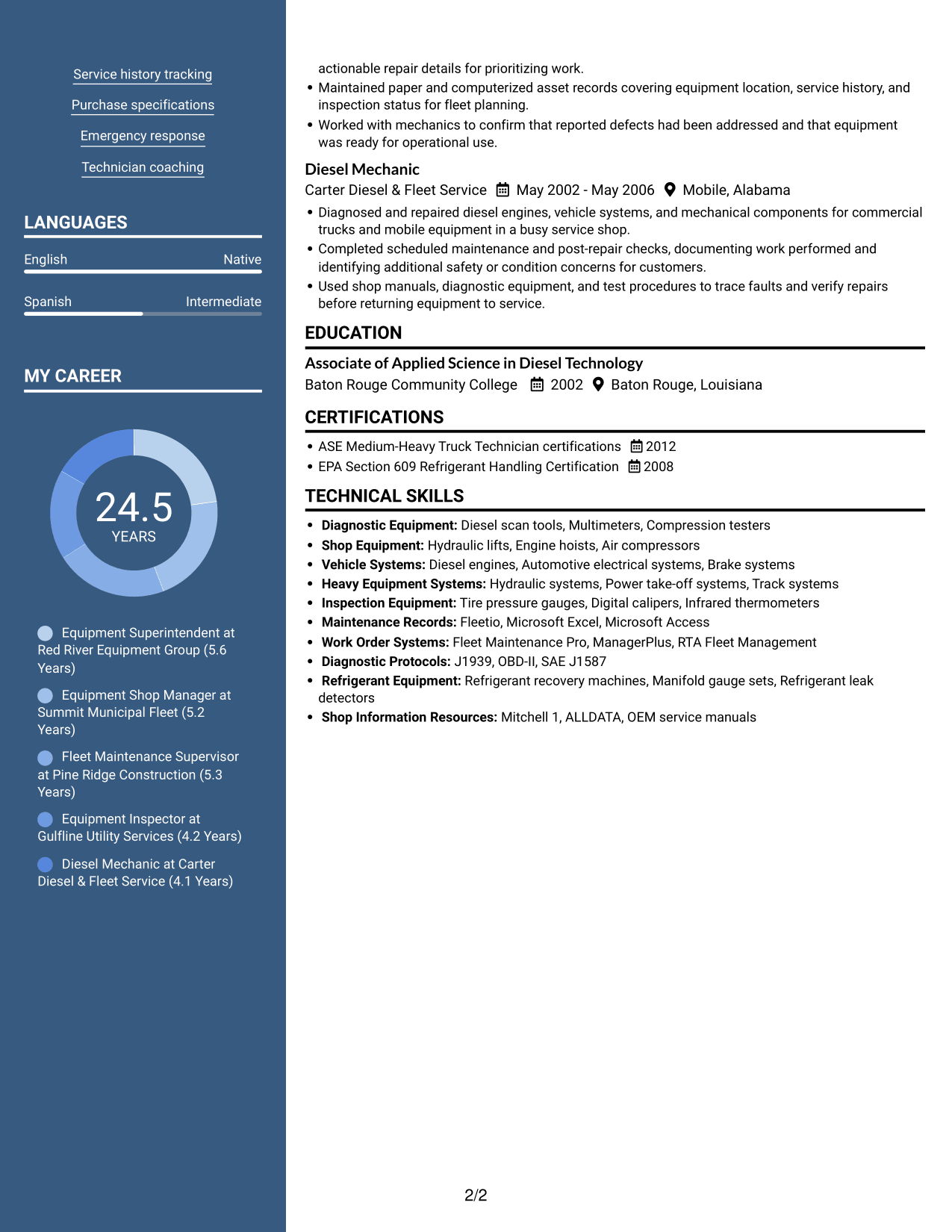 Resume example — page 2