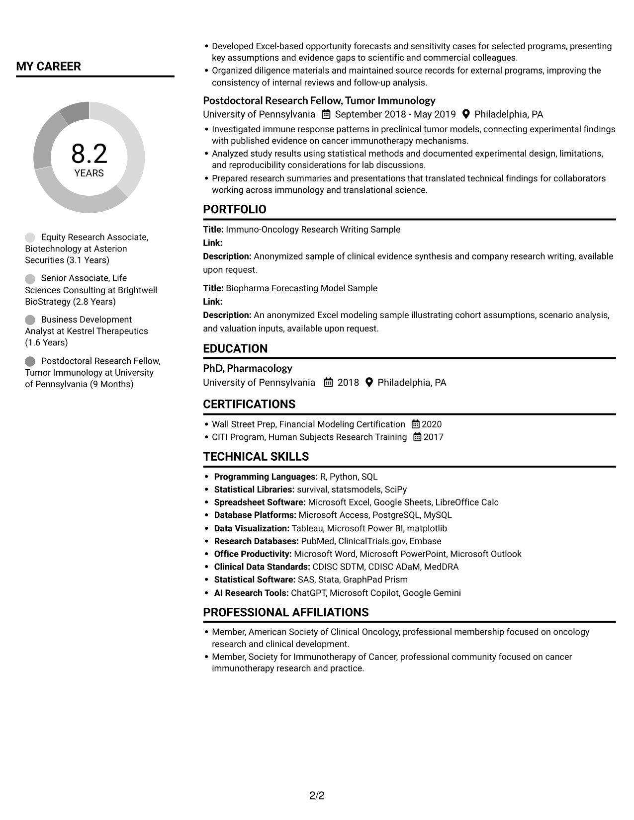 Resume example — page 2