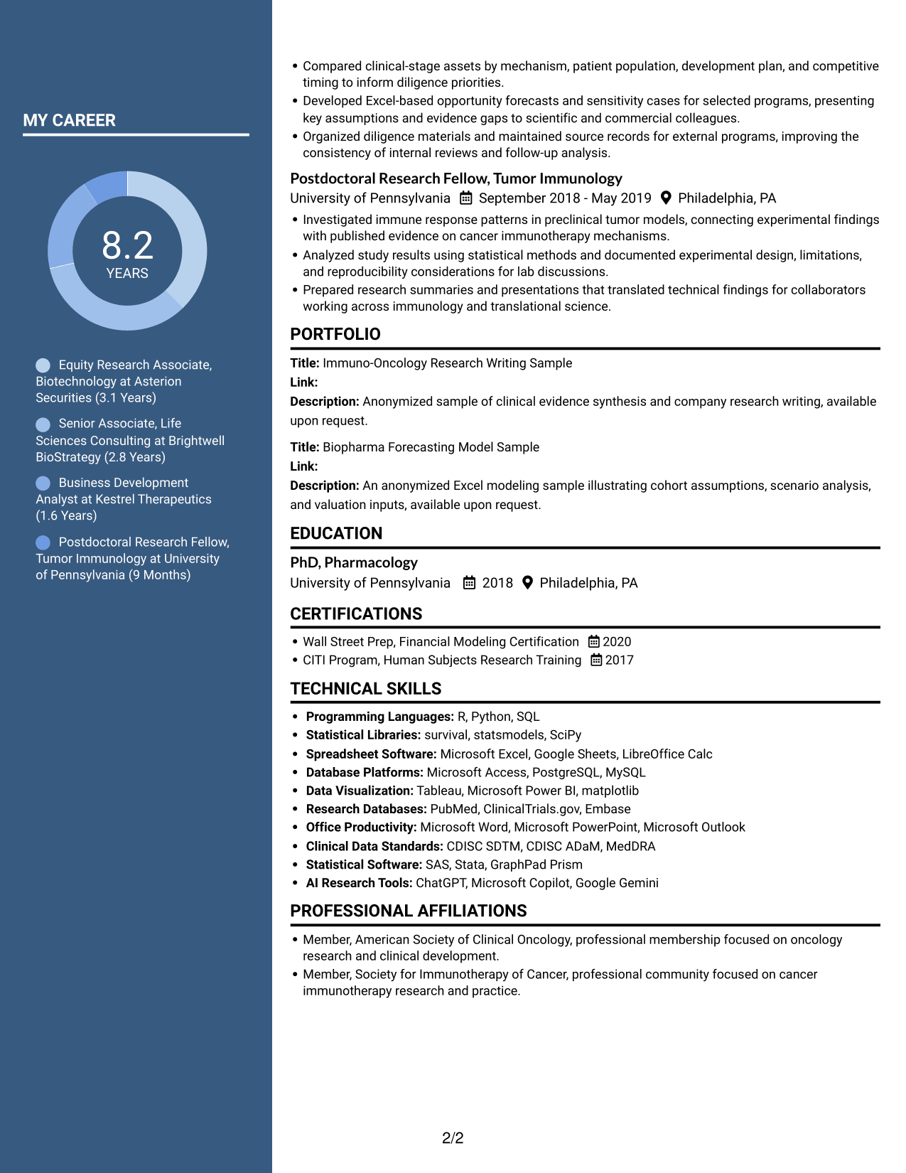 Resume example — page 2
