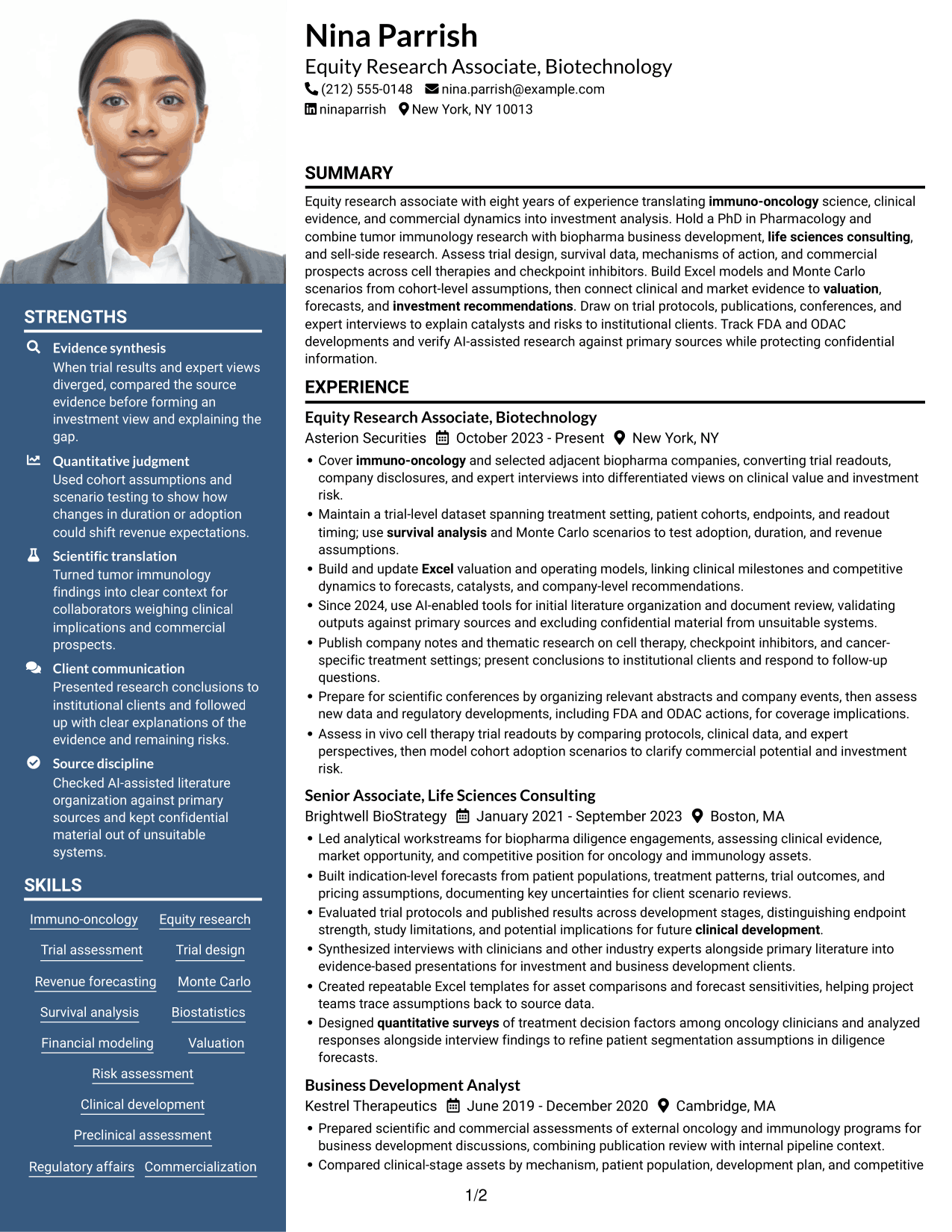 Resume example — page 1