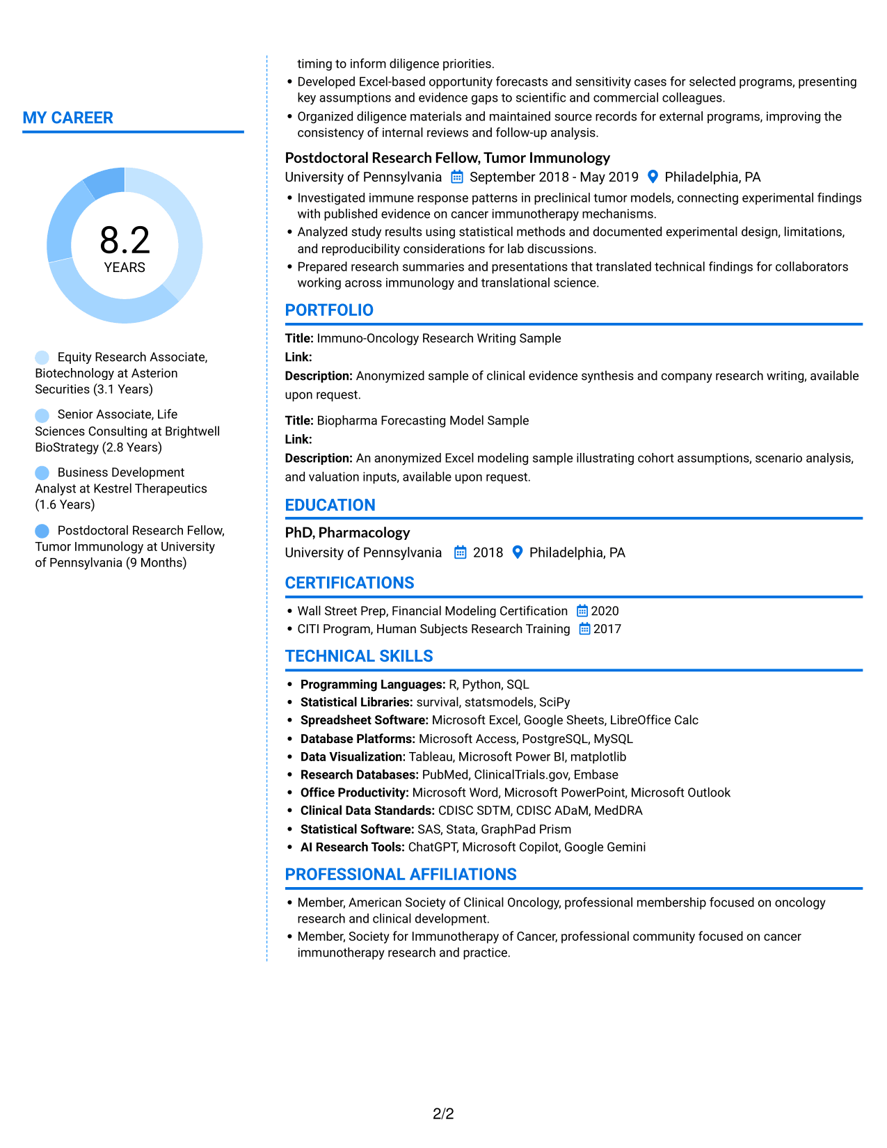 Resume example — page 2