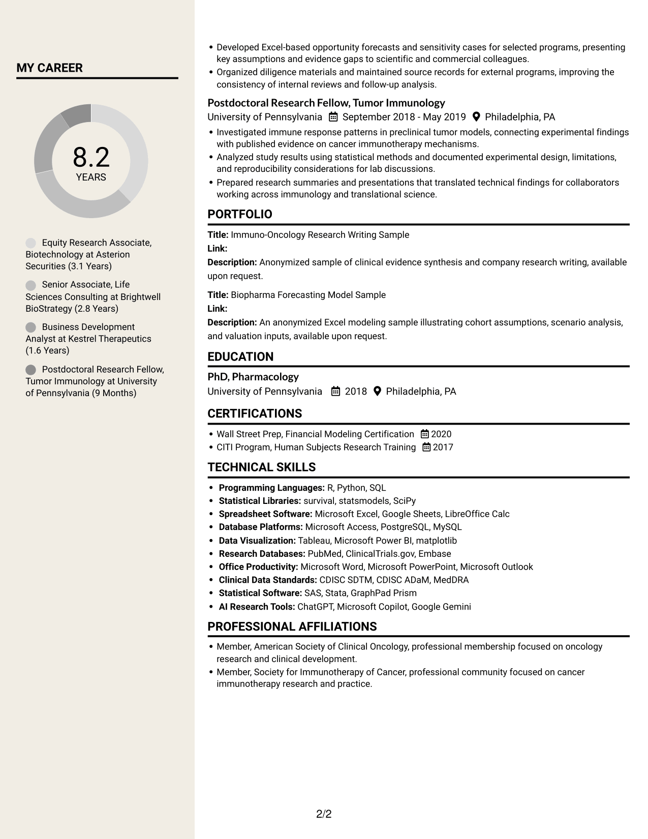 Resume example — page 2