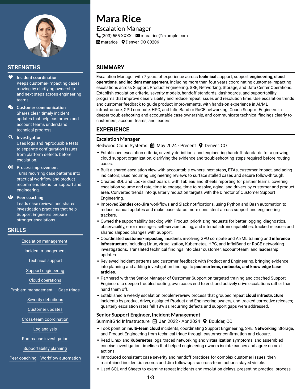Resume example — page 1
