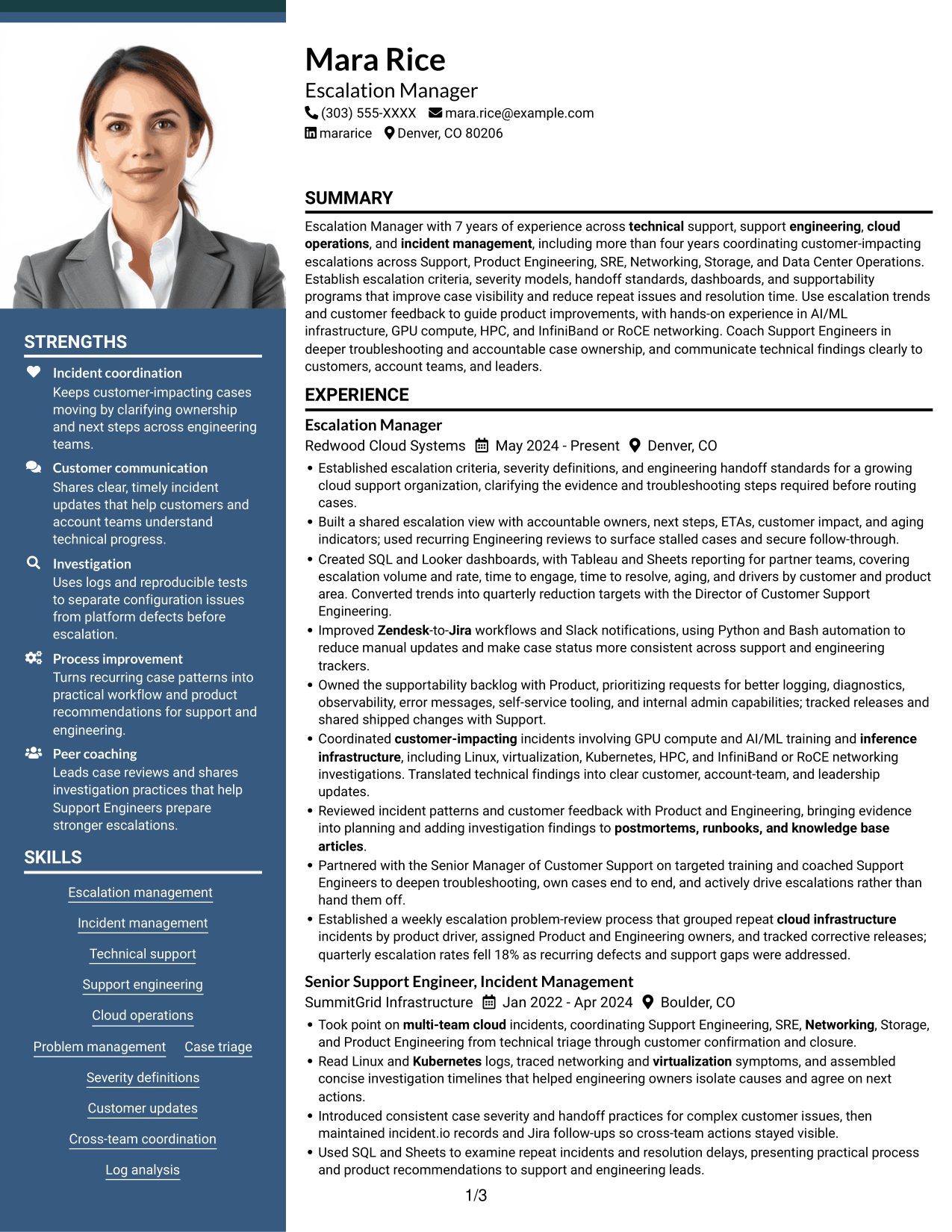 Resume example — page 1