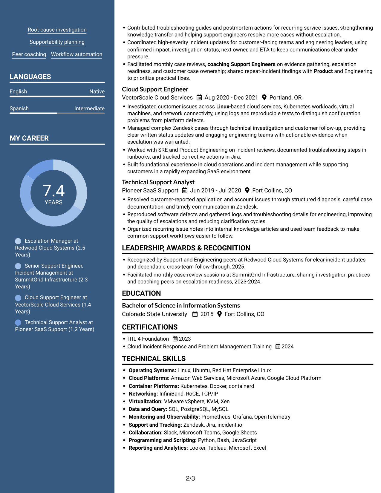 Resume example — page 2