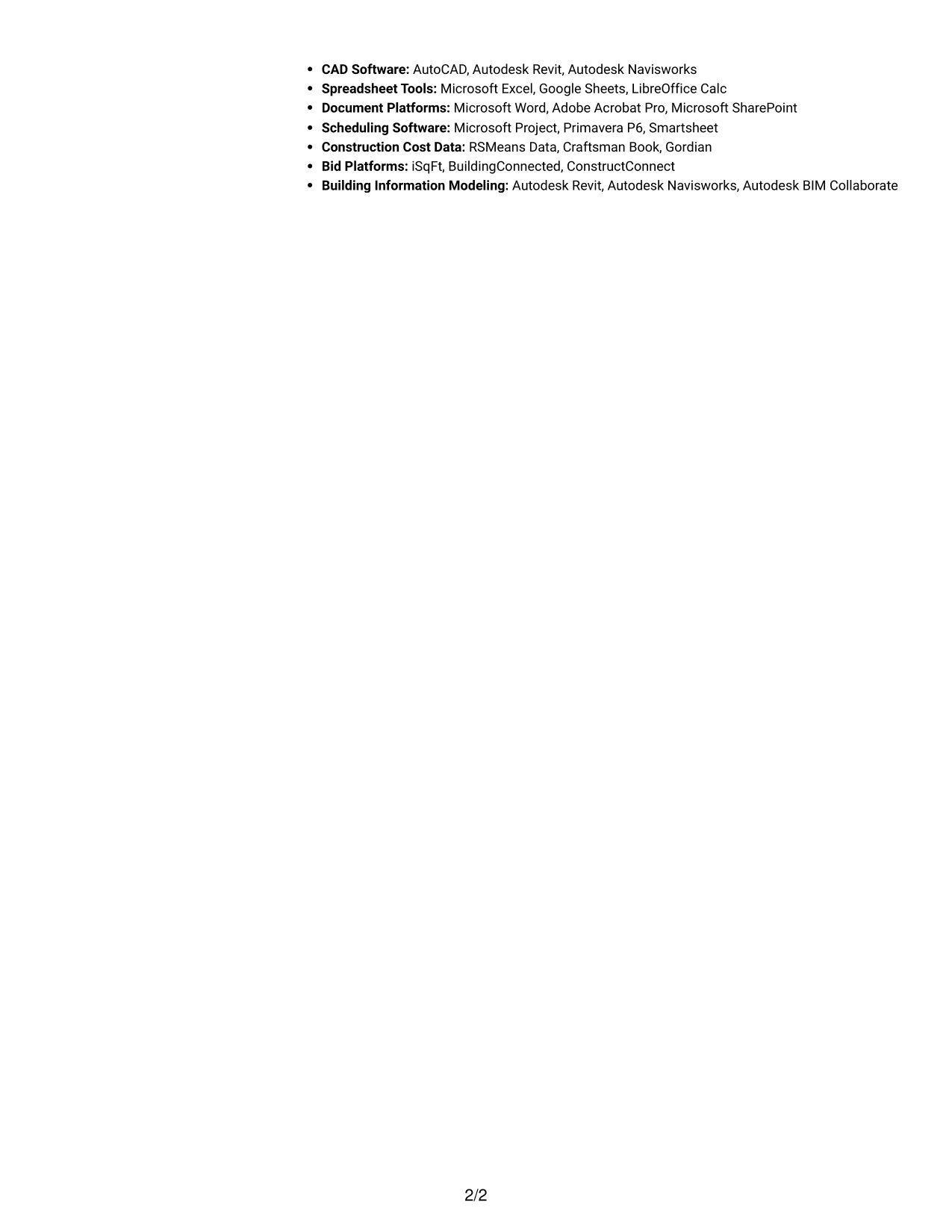 Resume example — page 2