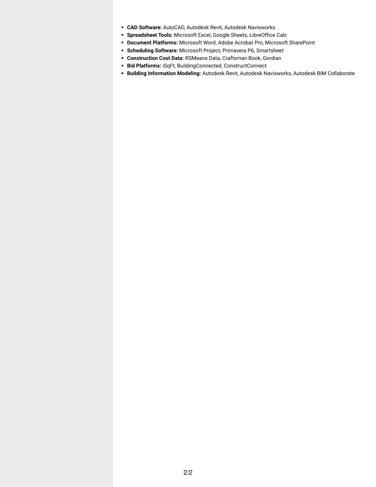 Resume example — page 2