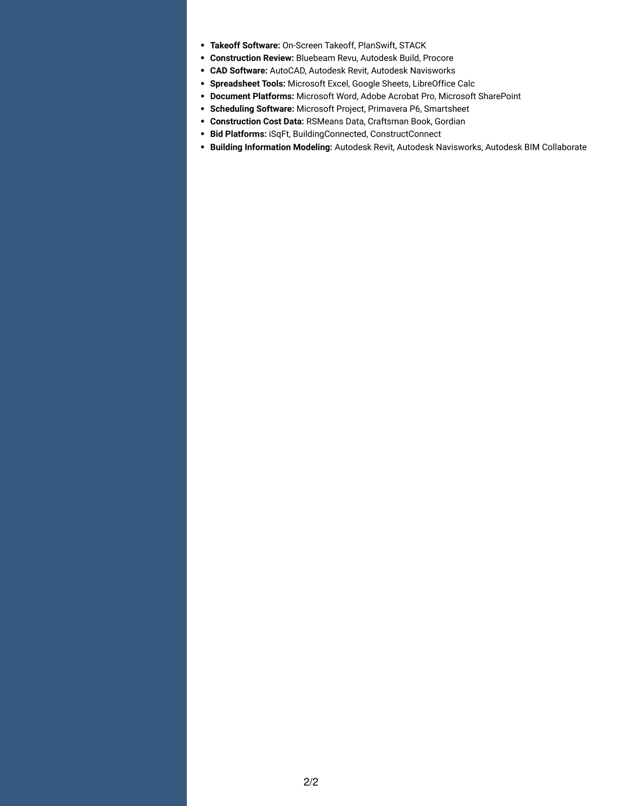 Resume example — page 2