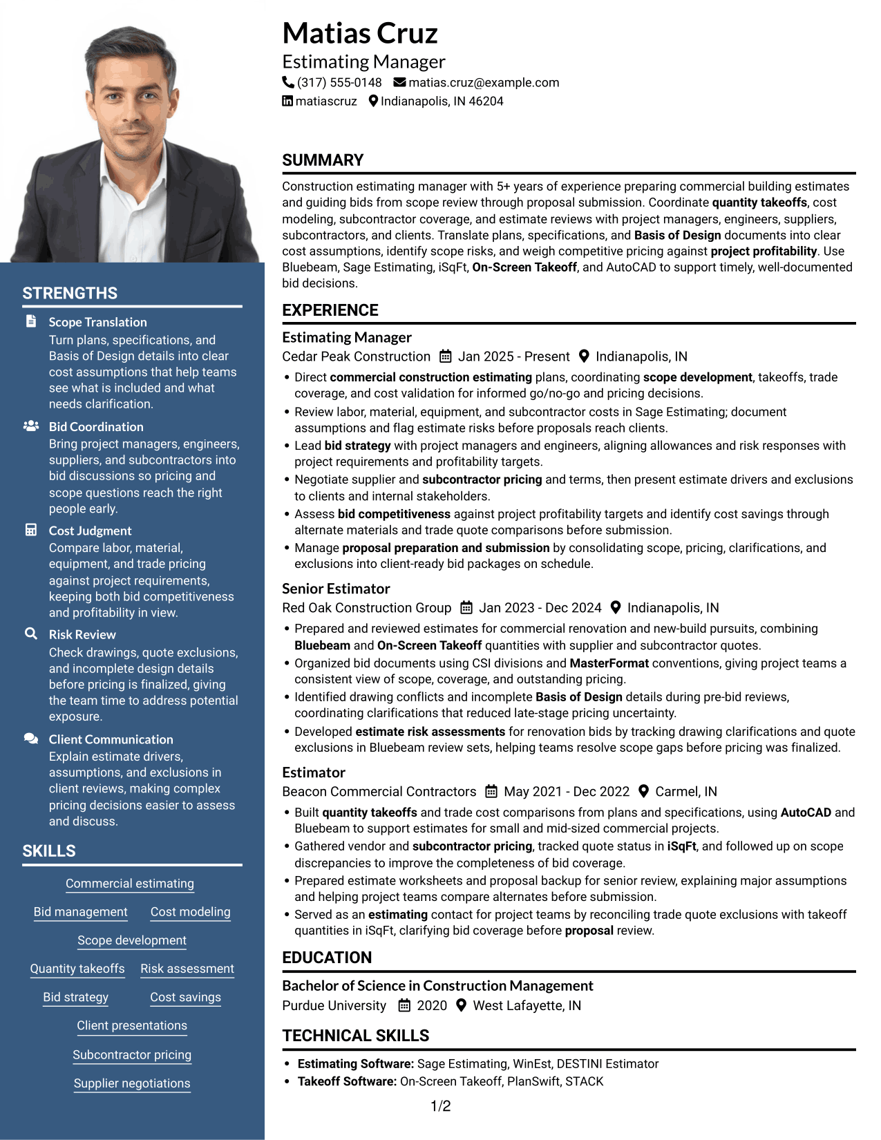 Resume example — page 1
