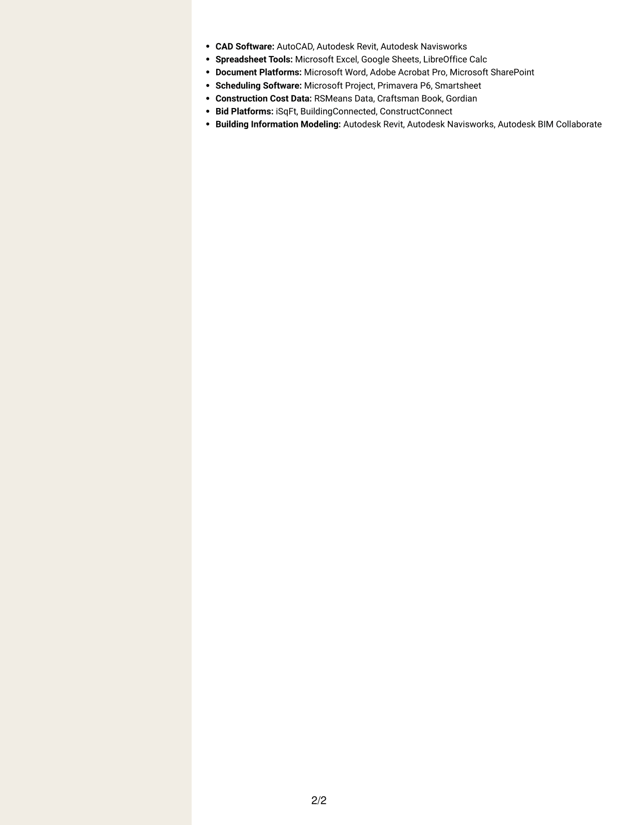Resume example — page 2